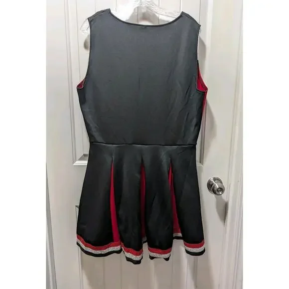 Spirit Halloween Adult Cheerleader Costume Size XL Black Red - Picture 5 of 10